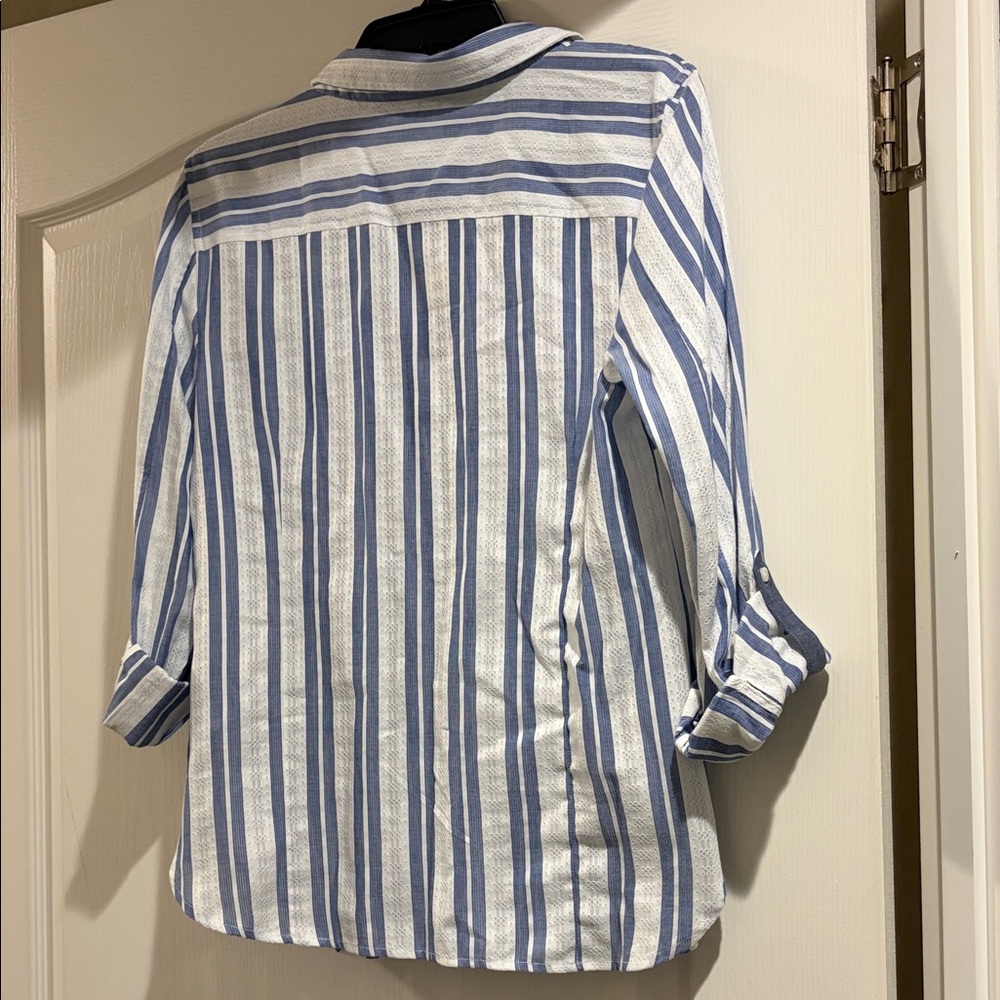 Tommy Hilfiger Blue and White Striped Blouse - Picture 4 of 5